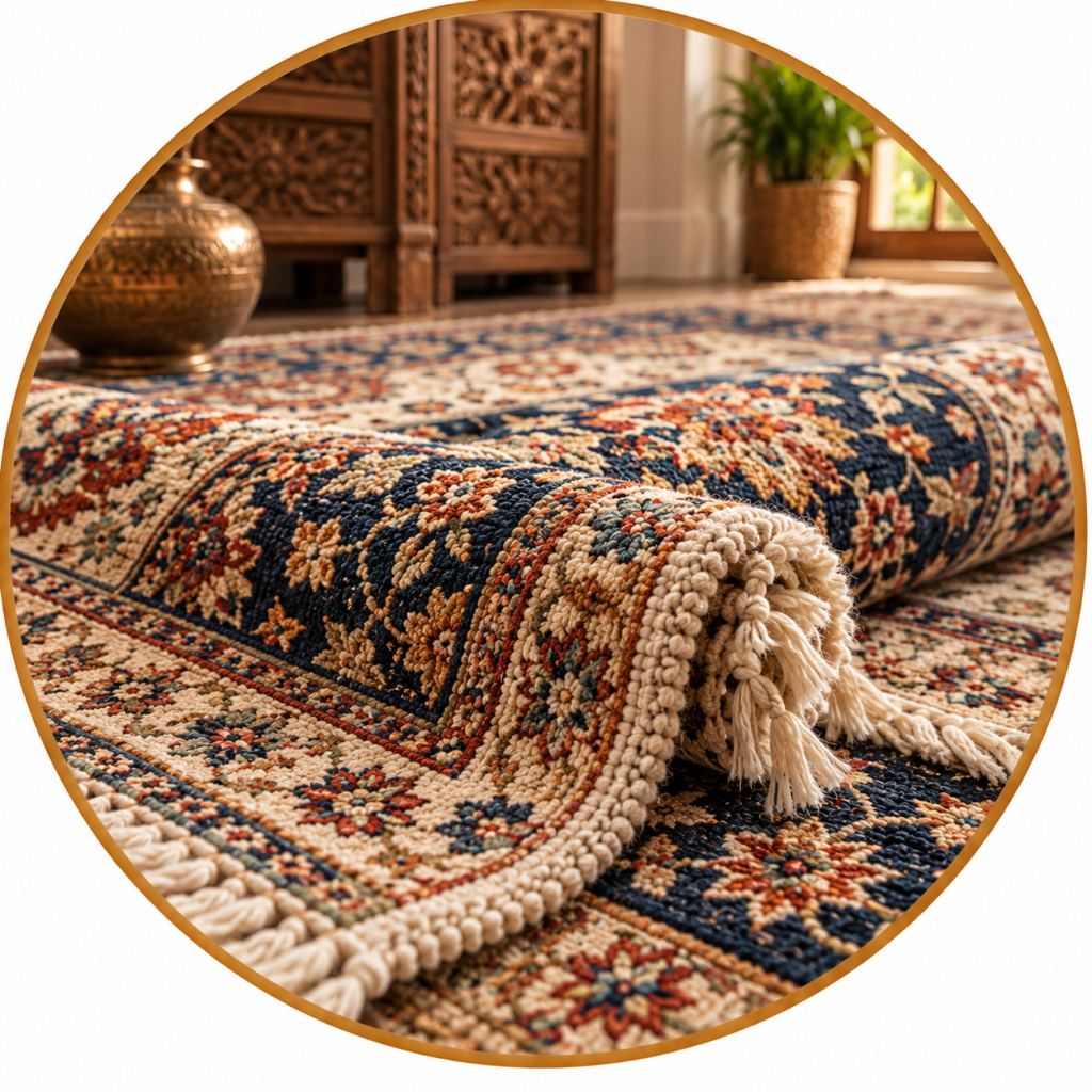 Hand Knotted Rug In A Cozy Artisan Interior 1024x1024